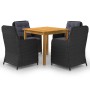 3067729 5 Piece Garden Dining Set Black (147875+2x46548) de vidaXL, Conjuntos de jardín - Ref: Foro24-3067729, Precio: 799,53 €