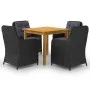 3067729 5 Piece Garden Dining Set Black (147875+2x46548) by vidaXL, Garden sets - Ref: Foro24-3067729, Price: 759,29 €, Disco...