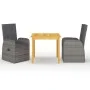 Juego de comedor para jardín 3 piezas gris de vidaXL, Conjuntos de jardín - Ref: Foro24-3067716, Precio: 433,95 €, Descuento: %