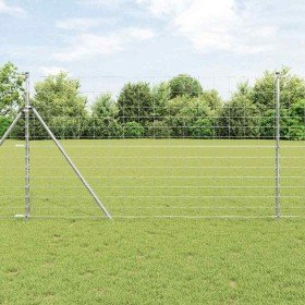 Valla de campo Plateado 25 x 1.4 m Acero galvanizado