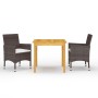 Braunes 3-teiliges Garten-Essset von vidaXL, Gartensets - Ref: Foro24-3067670, Preis: 254,61 €, Rabatt: %