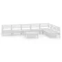 8-piece solid white pine wood garden furniture set by vidaXL, Garden sets - Ref: Foro24-3083020, Price: 397,70 €, Discount: %