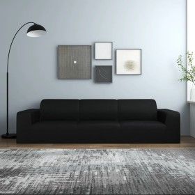 Elastic cover for 4-seater armchair, black polyester jersey by vidaXL, Covers - Ref: Foro24-332935, Price: 29,45 €, Discount: %