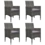 Juego de comedor de jardín de 5 piezas gris de vidaXL, Conjuntos de jardín - Ref: Foro24-3067672, Precio: 375,95 €, Descuento: %