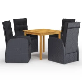 5-teiliges Garten-Esszimmerset schwarz von vidaXL, Gartensets - Ref: Foro24-3067719, Preis: 731,17 €, Rabatt: %
