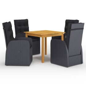 Garden dining set 5 pieces black by vidaXL, Garden sets - Ref: Foro24-3067719, Price: 765,24 €, Discount: %