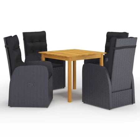 Garden dining set 5 pieces black by vidaXL, Garden sets - Ref: Foro24-3067719, Price: 731,17 €, Discount: %