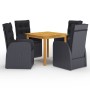 5-teiliges Garten-Esszimmerset schwarz von vidaXL, Gartensets - Ref: Foro24-3067719, Preis: 765,24 €, Rabatt: %