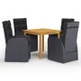 Garden dining set 5 pieces black by vidaXL, Garden sets - Ref: Foro24-3067719, Price: 731,17 €, Discount: %