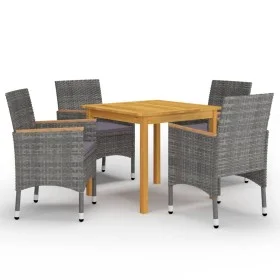 Graues 5-teiliges Garten-Ess-Set von vidaXL, Gartensets - Ref: Foro24-3067678, Preis: 373,09 €, Rabatt: %