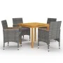 Gray 5-Piece Garden Dining Set by vidaXL, Garden sets - Ref: Foro24-3067678, Price: 385,34 €, Discount: %