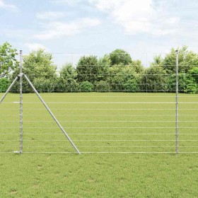 Valla de campo Plateado 50 x 1.6 m Acero galvanizado