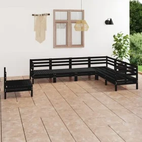 Garden furniture set 7 pieces solid black pine wood by vidaXL, Garden sets - Ref: Foro24-3083038, Price: 390,14 €, Discount: %