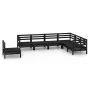 Gartenmöbel-Set 7-teilig aus massivem schwarzem Kiefernholz von vidaXL, Gartensets - Ref: Foro24-3083038, Preis: 390,14 €, Ra...