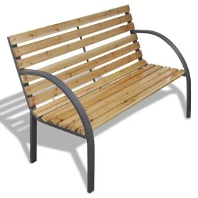 Banco de jardín de madera y hierro 120 cm by vidaXL, garden benches - Ref: Foro24-41014, Price: 108,84 €, Discount: %