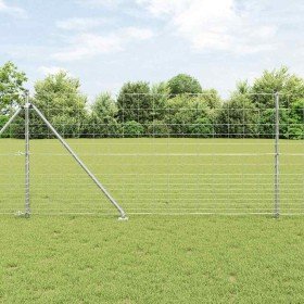Valla de campo Plateado 25 x 1.2 m Acero galvanizado