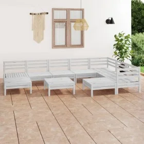 Garden furniture set 10 pieces solid white pine wood by vidaXL, Garden sets - Ref: Foro24-3083030, Price: 500,54 €, Discount: %