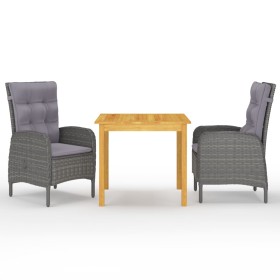 Gray 3-Piece Garden Dining Set by vidaXL, Garden sets - Ref: Foro24-3067679, Price: 365,11 €, Discount: %