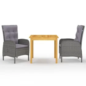 Gray 3-Piece Garden Dining Set by vidaXL, Garden sets - Ref: Foro24-3067679, Price: 409,14 €, Discount: %