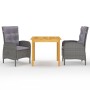 Gray 3-Piece Garden Dining Set by vidaXL, Garden sets - Ref: Foro24-3067679, Price: 365,11 €, Discount: %
