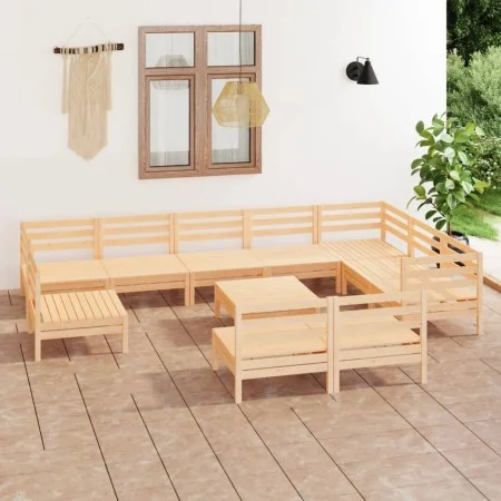 11-piece solid pine wood garden furniture set by vidaXL, Garden sets - Ref: Foro24-3083069, Price: 472,20 €, Discount: %