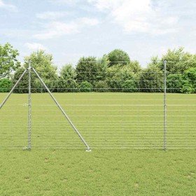 Valla de campo Plateado 25 x 1.6 m Acero galvanizado