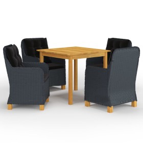 Dark Gray 5-Piece Garden Dining Set by vidaXL, Garden sets - Ref: Foro24-3067758, Price: 663,95 €, Discount: %