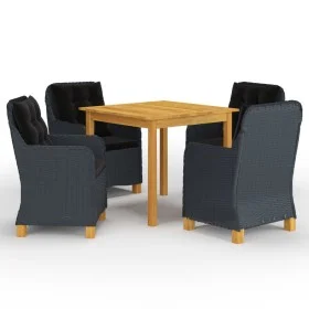 Dark Gray 5-Piece Garden Dining Set by vidaXL, Garden sets - Ref: Foro24-3067758, Price: 657,32 €, Discount: %