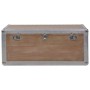 Caja de almacenaje madera maciza abeto marrón 91x52x40 cm