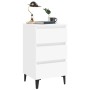 Mesita de noche con patas de metal blanco 40x35x69 cm de vidaXL, Mesitas de noche - Ref: Foro24-805905, Precio: 65,98 €, Desc...