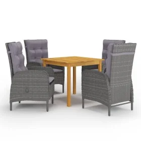 5-teiliges graues Garten-Esszimmerset von vidaXL, Gartensets - Ref: Foro24-3067681, Preis: 695,87 €, Rabatt: %