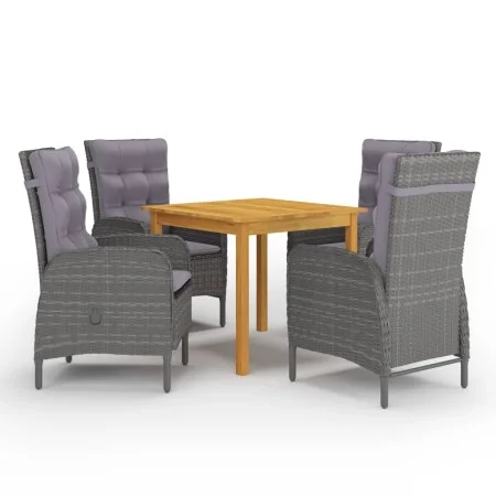 5-teiliges graues Garten-Esszimmerset von vidaXL, Gartensets - Ref: Foro24-3067681, Preis: 695,15 €, Rabatt: %