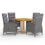 Juego de comedor de jardín de 5 piezas gris de vidaXL, Conjuntos de jardín - Ref: Foro24-3067681, Precio: 695,15 €, Descuento: %