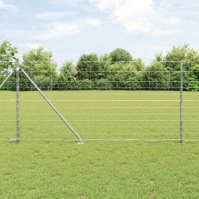 Valla de campo Plateado 50 x 1.2 m Acero galvanizado