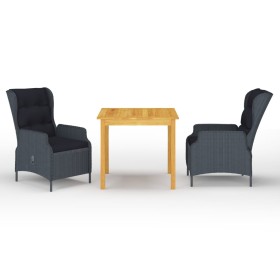 3-piece dark gray garden dining set by vidaXL, Garden sets - Ref: Foro24-3067744, Price: 614,33 €, Discount: %