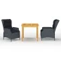 Juego de comedor para jardín 3 piezas gris oscuro de vidaXL, Conjuntos de jardín - Ref: Foro24-3067744, Precio: 601,27 €, Des...