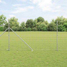 Valla de campo Plateado 50 x 1.5 m Acero galvanizado