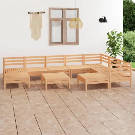 10-teiliges Gartenmöbel-Set aus massivem Kiefernholz von vidaXL, Gartensets - Ref: Foro24-3083029, Preis: 438,18 €, Rabatt: %