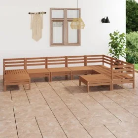 Gartenmöbel-Set 9-teilig aus massivem honigbraunem Kiefernholz von vidaXL, Gartensets - Ref: Foro24-3083027, Preis: 493,37 €,...