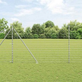 Valla de campo Plateado 50 x 1.6 m Acero galvanizado