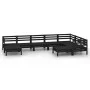Gartenmöbel-Set 9-teilig aus massivem schwarzem Kiefernholz von vidaXL, Gartensets - Ref: Foro24-3083028, Preis: 459,35 €, Ra...