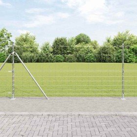 Valla de campo Plateado 25 x 1.2 m Acero galvanizado