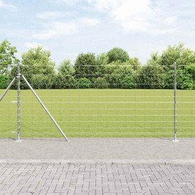 Valla de campo Plateado 25 x 1.2 m Acero galvanizado