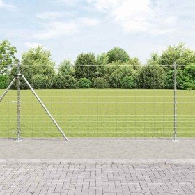 Valla de campo Plateado 25 x 1.2 m Acero galvanizado