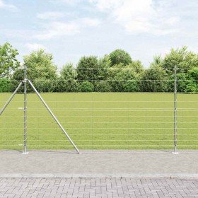Valla de campo Plateado 25 x 1.4 m Acero galvanizado