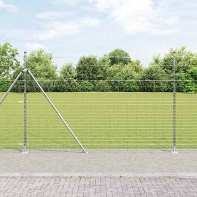 Valla de campo Plateado 25 x 1.6 m Acero galvanizado