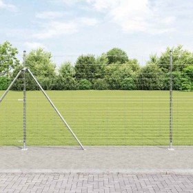 Valla de campo Plateado 25 x 1.6 m Acero galvanizado