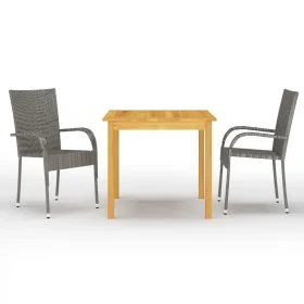 Gray 3-piece garden dining set by vidaXL, Garden sets - Ref: Foro24-3067691, Price: 216,01 €, Discount: %