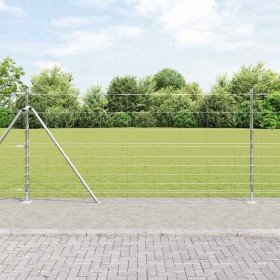 Valla de campo Plateado 50 x 1.2 m Acero galvanizado