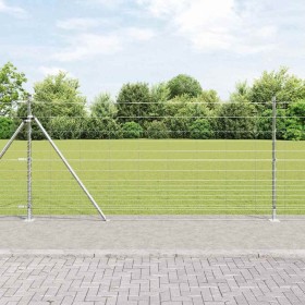 Valla de campo Plateado 50 x 1.2 m Acero galvanizado